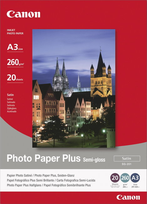 Canon Photo Paper Plus Semi-gloss SG-201 1686B026 Fénykép papír DIN A3 260 g/m² 20 lap Selyemfényű