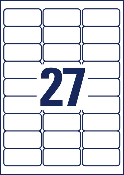 Avery-Zweckform L6114-20 63.5 x 29.6 mm Poliészter fólia Fehér 480 db Véglegesen tapadó Biztonsági e 4. kép