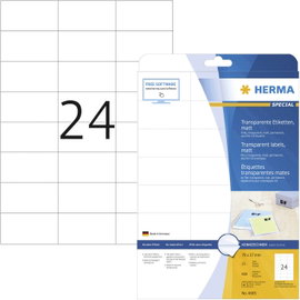 Herma 4685 Fólia címkék 70 x 37 mm Poliészter fólia Átlátszó 600 db Véglegesen tapadó Színes lézerny