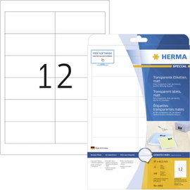 Herma 4682 Fólia címkék 97 x 42.3 mm Poliészter fólia Átlátszó 300 db Véglegesen tapadó Színes lézer