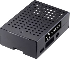 Renkforce RBP-ALC100 SBC ház Alkalmas: Raspberry Pi Aktív hűtővel Fekete