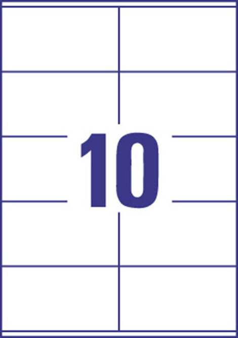 Europe 100 ELA022 105 x 57 mm Papír Fehér 1000 db Véglegesen tapadó Univerzális etikett Tinta, Lézer 2. kép