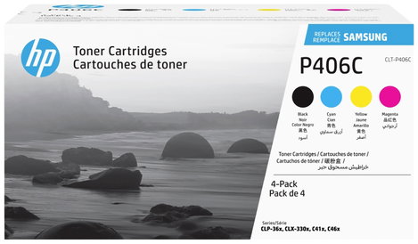 Samsung Toner CLT-P406C Eredeti Kombinált csomag Fekete, Cián, Bíbor, Sárga 1500 oldal SU375A
