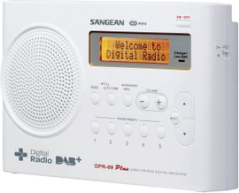Sangean DPR-69+ Koffer rádió DAB+, URH Akkutöltő funkció Fehér