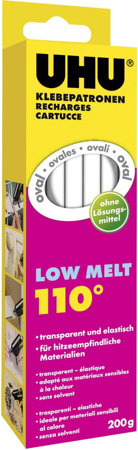 UHU 48630 Ragasztópisztoly rúd 170 mm Átlátszó 200 g 10 db