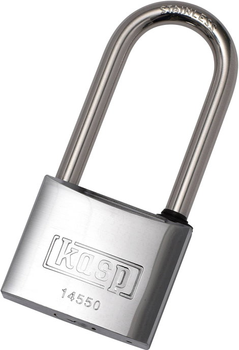 Kasp K14550L63D Függő lakat 50 mm Különböző időben záródó Nemesacél Kulcsos zár