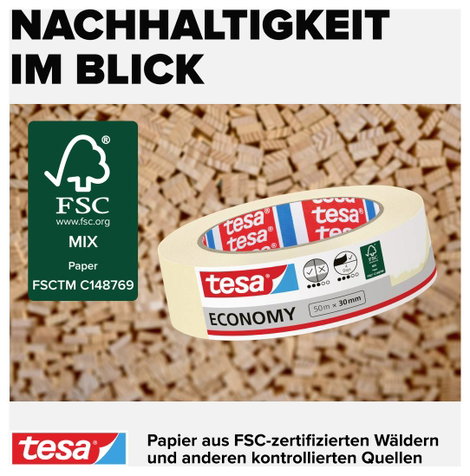 tesa UNIVERSAL 05287-00000-03 Krepp szalag Bézs (H x Sz) 50 m x 30 mm 1 db 6. kép