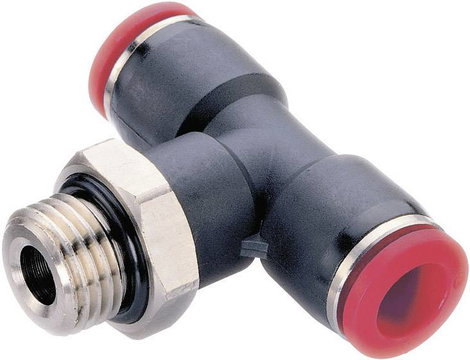 Norgren T összekötő C02671038 Külső menet: 3/8 Cső átmérő: 10 mm 1 db