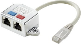 Renkforce RJ45 Hálózat T adapter CAT 6 [2x RJ45 alj - 1x RJ45 dugó] 15.00 cm Fémes