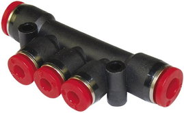 Norgren Elosztó C00D30804 Cső átmérő: 8 mm, 8 mm, 4 mm, 4 mm, 4 mm 1 db