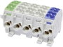 Fővezeték elágaztató kapocs, 3 szín, 5 pólus, 25 mm², vezeték típus = PE, L, N, HoraeTec 080150-3-4 bélyegkép