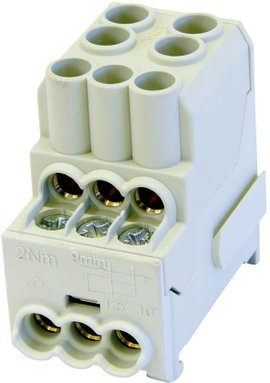 HoraeTec 080010-0-4 Alelosztó tömb Szürke 1 pólusú