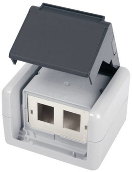Telegärtner H02000a0070 Hálózati csatlakozódoboz Falra szerelhető CAT 5e, CAT 6, CAT 6A Szürke