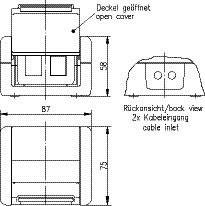 Telegärtner H02000a0070 Hálózati csatlakozódoboz Falra szerelhető CAT 5e, CAT 6, CAT 6A Szürke 2. kép