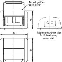 Telegärtner H02000a0070 Hálózati csatlakozódoboz Falra szerelhető CAT 5e, CAT 6, CAT 6A Szürke 3. kép