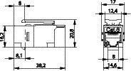 Telegärtner J00029A0061 RJ45 beépíthető modul Keystone CAT 6 2. kép