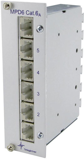 Telegärtner J02021A0054 6 port Hálózati patchpanel CAT 6A 3 ME