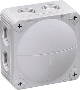 Wiska 10060400 Leágaztató doboz (H x Sz x Ma) 85 x 85 x 51 mm Élénk szürke (RAL 7035) IP66 1 db