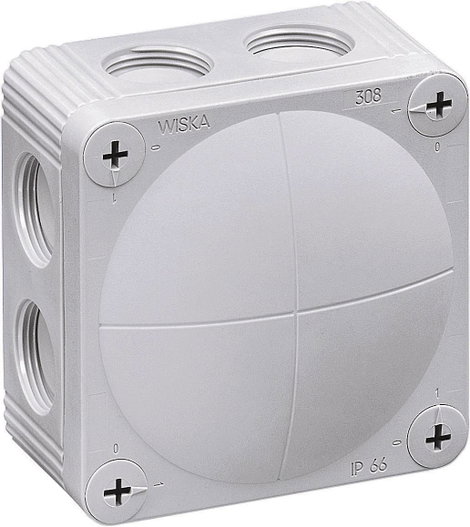 Wiska 10060400 Leágaztató doboz (H x Sz x Ma) 85 x 85 x 51 mm Élénk szürke (RAL 7035) IP66 1 db