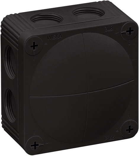 Wiska 10060581 Leágaztató doboz (H x Sz x Ma) 85 x 85 x 51 mm Fekete IP66 1 db