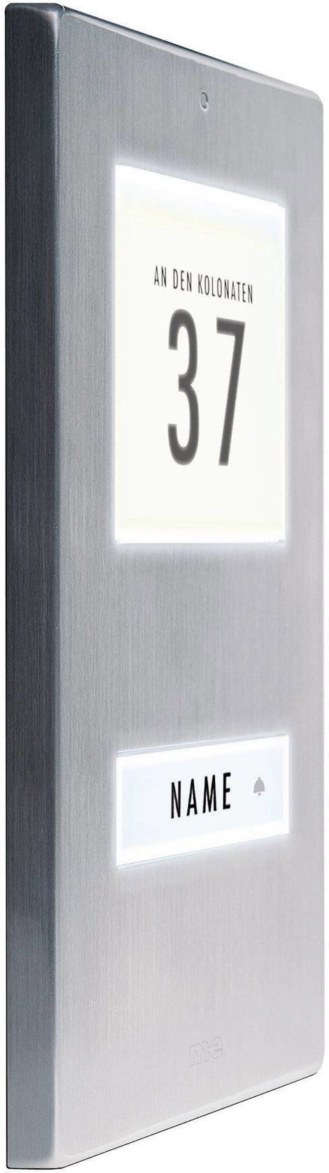 m-e modern-electronics KT 1-EG Csengőgomb Címzés mezővel, Névtáblával 1 részes Nemesacél 12 V/1 A 3. kép
