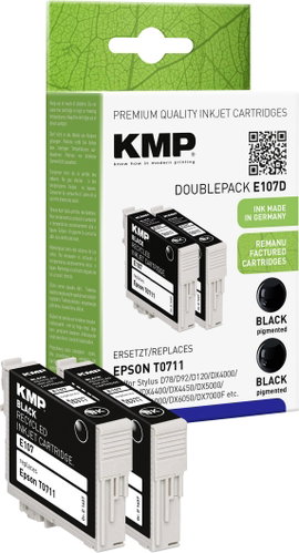 KMP Tinta helyettesíti Epson T0711 Kompatibilis Dual Fekete E107D 1607,4021