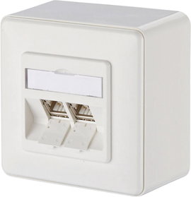 Metz Connect 130B12D20002-E Hálózati csatlakozódoboz Falra szerelhető CAT 6A 2 port Többszínű
