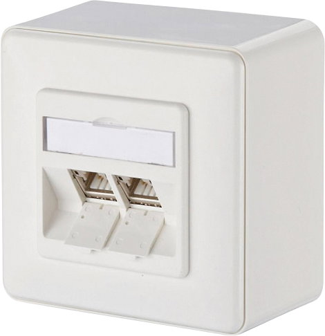Metz Connect 130B12D20002-E Hálózati csatlakozódoboz Falra szerelhető CAT 6A 2 port Többszínű