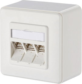 Metz Connect 130B12D30002-E Hálózati csatlakozódoboz Falra szerelhető CAT 6A 3 port Többszínű