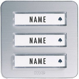 m-e modern-electronics KTA-3 A/S Csengőlemez Névtáblával 3 részes Ezüst 12 V/1 A