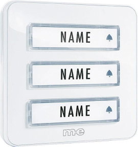 m-e modern-electronics KTA-3 W Csengőlemez Névtáblával 3 részes Fehér 12 V/1 A