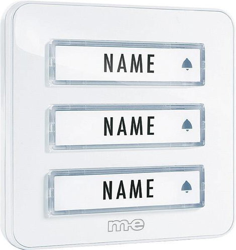 m-e modern-electronics KTA-3 W Csengőlemez Névtáblával 3 részes Fehér 12 V/1 A