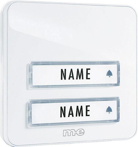 m-e modern-electronics KTA-2 W Csengőlemez Névtáblával 2 részes Fehér 12 V/1 A