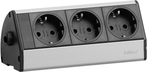 EVOline 93000393 Hálózati elosztó Fekete, Ezüst Védőérintkezős 1 db