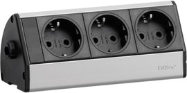 EVOline 93000403 Hálózati elosztó Fekete, Ezüst Védőérintkezős 1 db