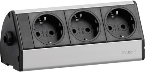 EVOline 93000403 Hálózati elosztó Fekete, Ezüst Védőérintkezős 1 db