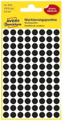 Avery-Zweckform 3009 Etikettek Ø 8 mm Papír Fekete 416 db Véglegesen tapadó Jelölőpont etikett 2. bélyegkép