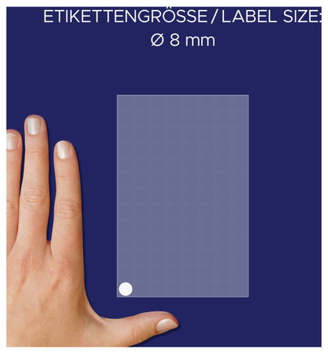Avery-Zweckform 3175 Etikettek Ø 8 mm Papír Fehér 416 db Véglegesen tapadó Jelölőpont etikett 5. kép