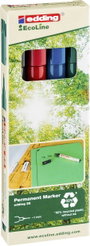 Edding e-25 EcoLine 4-25-4 Permanent marker Fekete, Piros, Kék, Zöld Vízálló: Igen bélyegkép