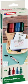Edding e-25 EcoLine 4-25-4 Permanent marker Fekete, Piros, Kék, Zöld Vízálló: Igen bélyegkép