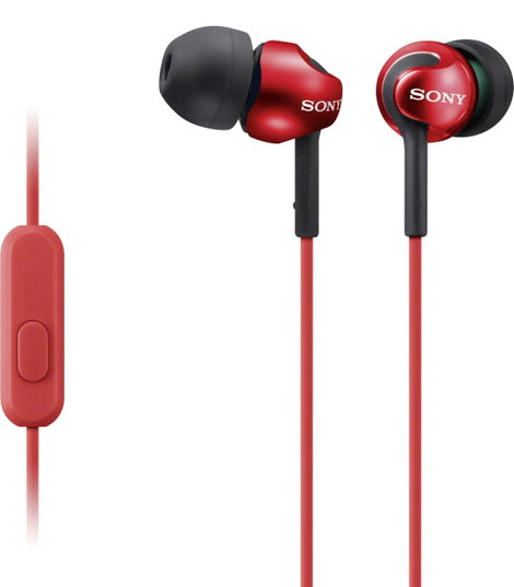 Sony MDR-EX110AP In Ear fejhallgató Vezetékes Piros Headset