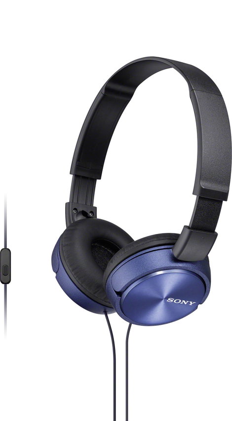 Sony MDR-ZX310AP On Ear fejhallgató Vezetékes Kék Headset, Összehajtható