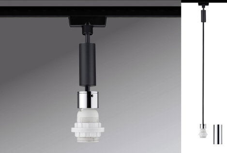 Paulmann PAULMANN Nagyfeszültségű sínrendszer lámpa 1 fázisú E27 20 W Fekete (matt), Króm 2. kép