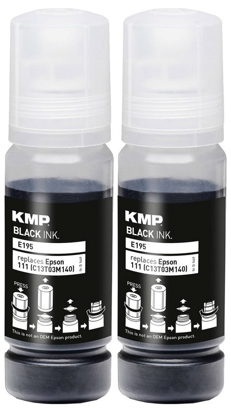 KMP Utántöltő tinta helyettesíti Epson 111, T03M1 Kompatibilis Dual Fekete E195 1649,0001 3. kép