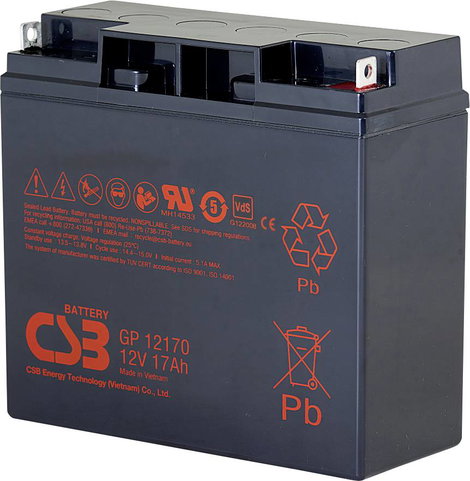 CSB Battery GP 12170 Standby USV Ólomakku 12 V 17 Ah Ólom-vlies (AGM) (Sz x Ma x Mé) 181 x 167 x 76