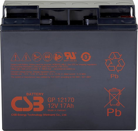 CSB Battery GP 12170 Standby USV Ólomakku 12 V 17 Ah Ólom-vlies (AGM) (Sz x Ma x Mé) 181 x 167 x 76 2. kép