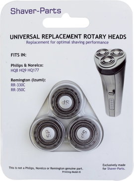 für Philips HQ8, HQ9, HQ177 und Remington RR-330C, RR-350C Borotvafej Fekete 1 készlet