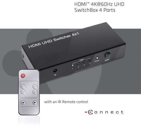 club3D CSv-1370 4 port HDMI switch 4096 x 2160 pixel 5. kép