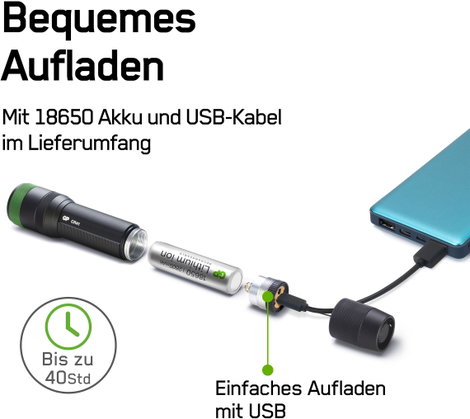 GP Discovery GPDISFLCR41BL935 LED Kézilámpa Akkuról üzemeltetett 650 lm 40 óra 179 g 6. kép