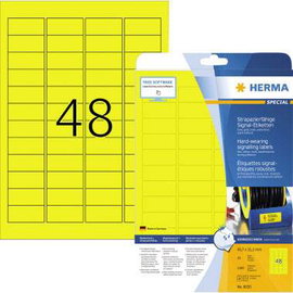 Herma 8030 Fólia címkék 45.7 x 21.2 mm Poliészter fólia Sárga 1200 db Különösen erősen tapadó Lézern